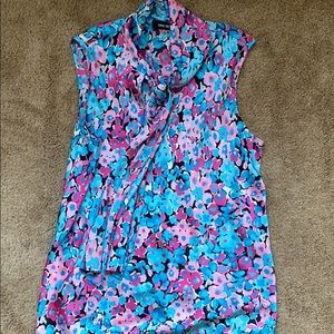 Nine West Floral Silk Top Size XL